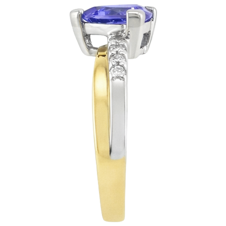 naturel trillion tanzanite 2.60carats bague sur blanc