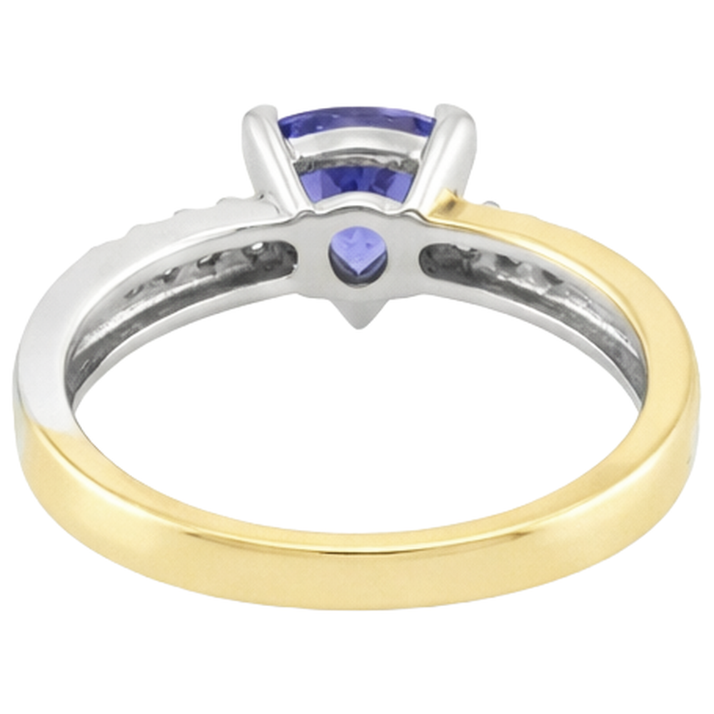 naturel trillion tanzanite 2.60carats bague avec accents diamants
