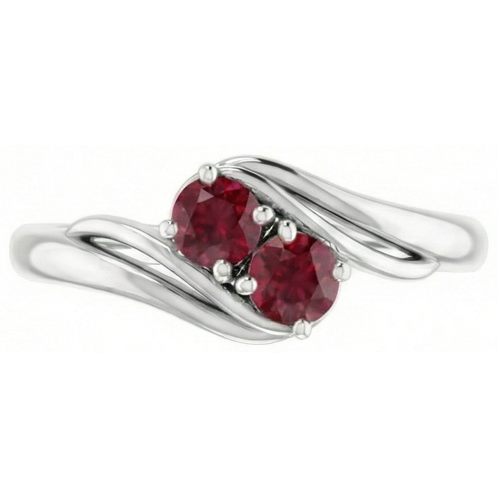 naturel round rubis 14carats bague vue de face