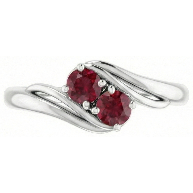 naturel round rubis 14carats bague vue de face