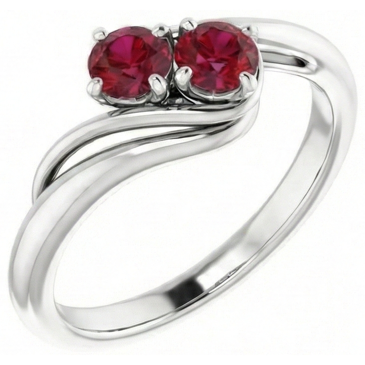 naturel round rubis 14carats bague angle de côté