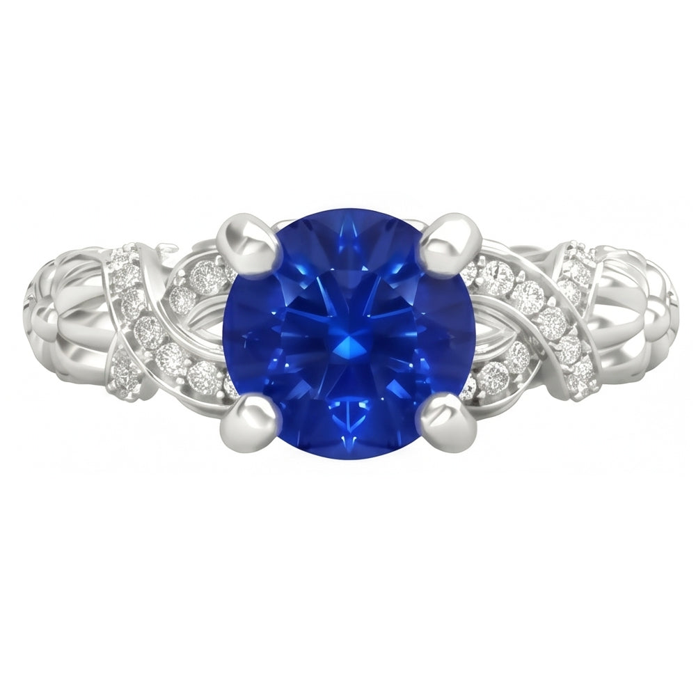 naturel round diamant 1.90carats bague détail rapproché