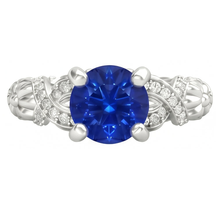 naturel round diamant 1.90carats bague détail rapproché