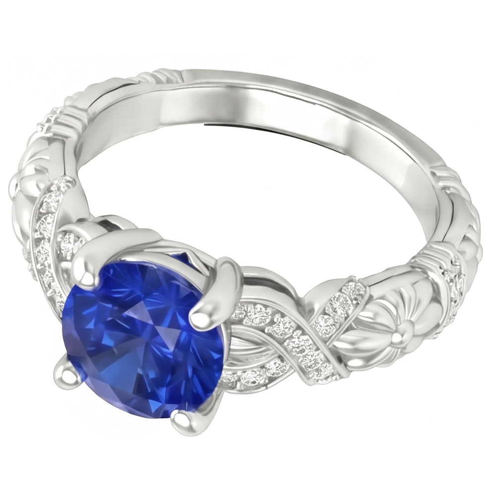 naturel round diamant 1.90carats bague vue de dessus