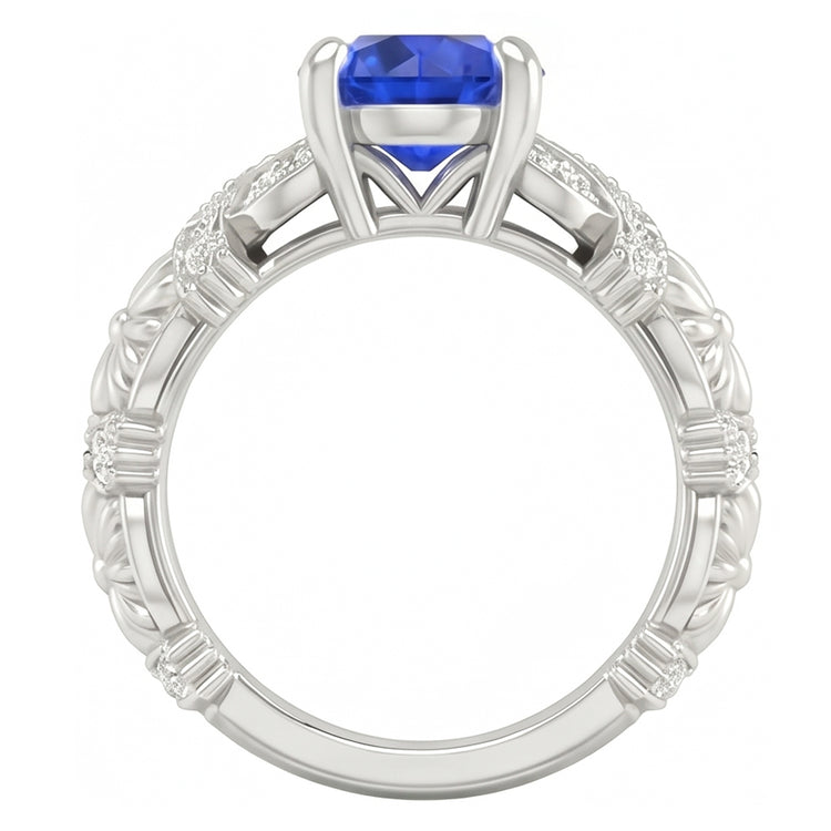 naturel round diamant 1.90carats bague vue de profil