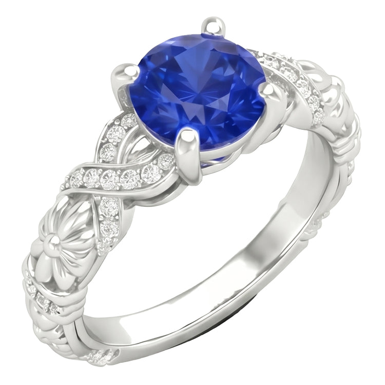 naturel round diamant 1.90carats bague vue de face