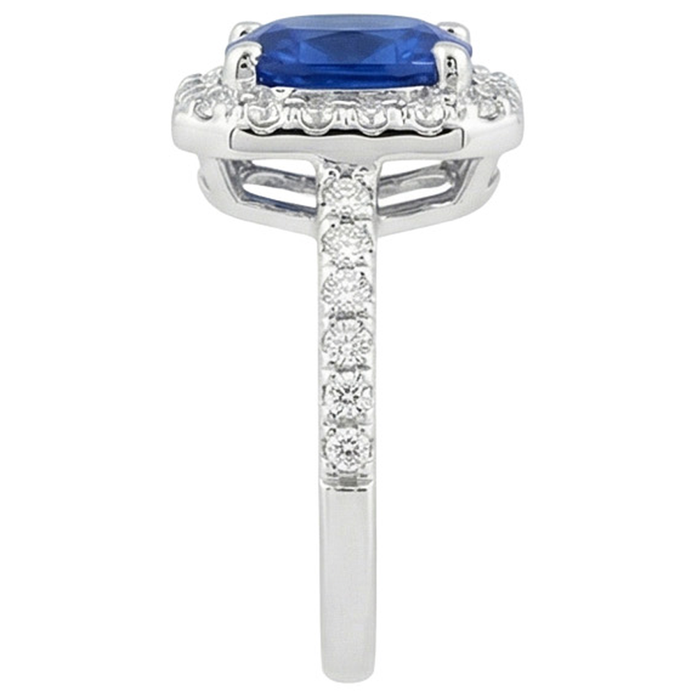 naturel cushion saphir 3.40carats bague vue de dessus