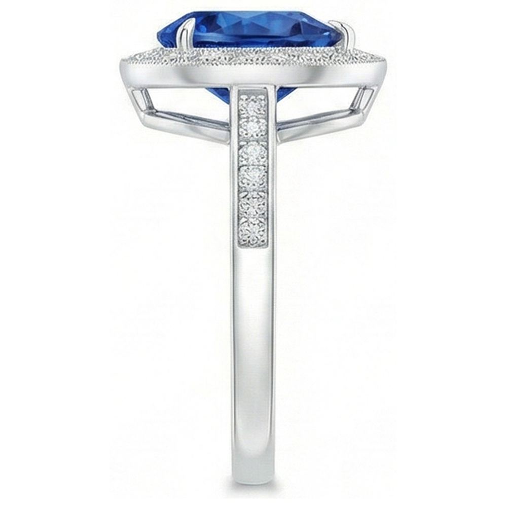 naturel pear diamant 3.00carats bague vue de profil