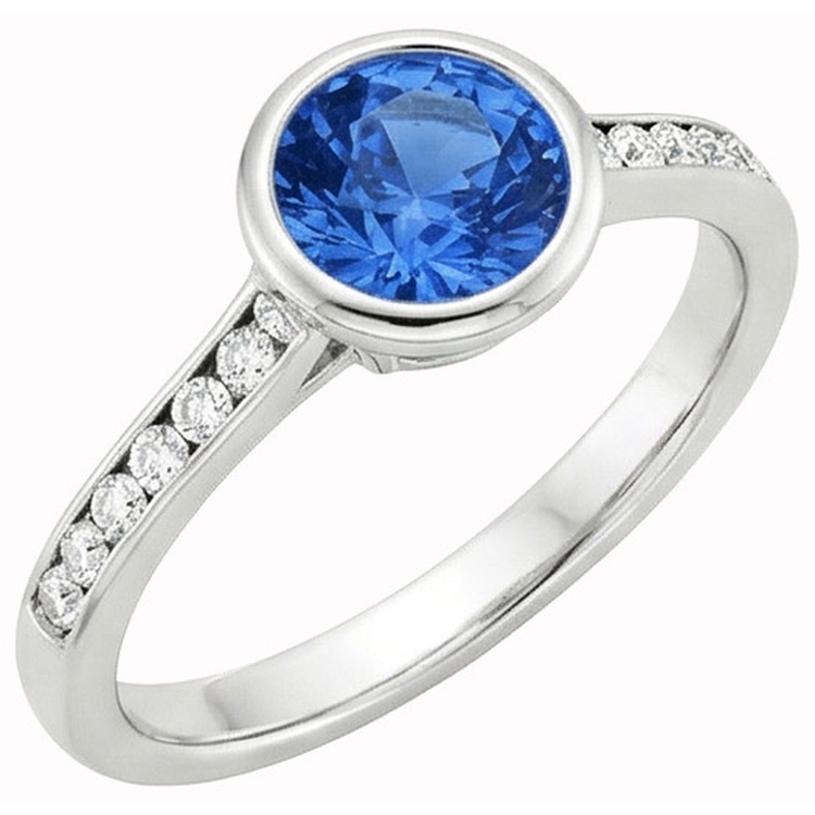 naturel round diamant 3.50carats bague vue de face