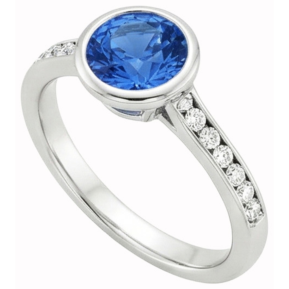 naturel round diamant 3.50carats bague détail rapproché