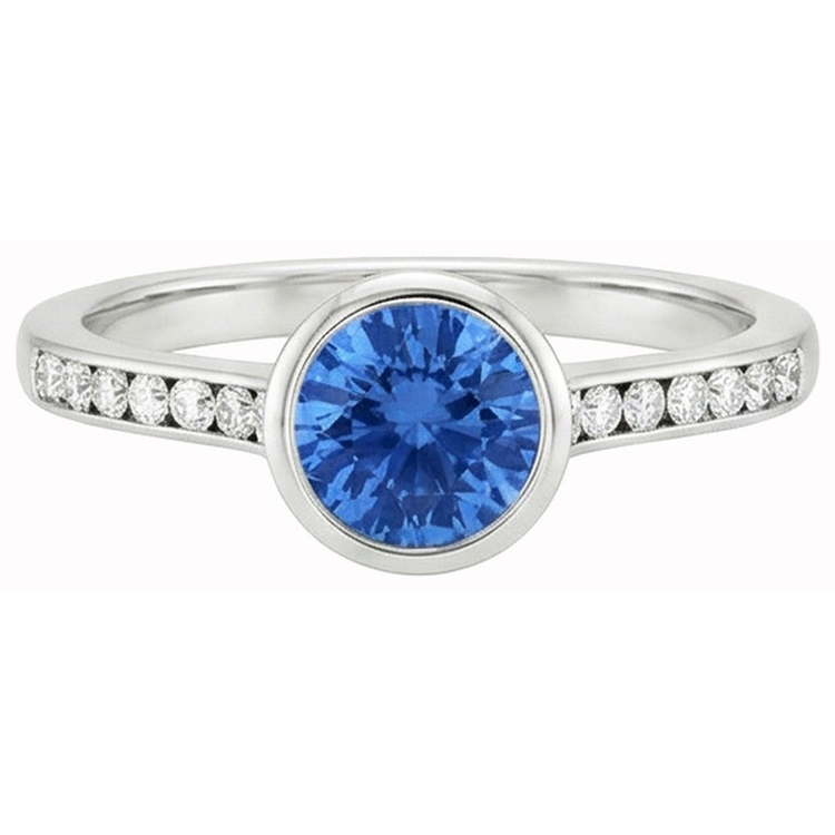 naturel round diamant 3.50carats bague angle de côté