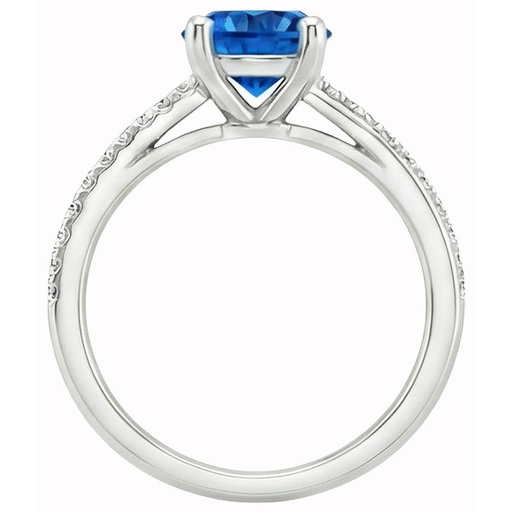naturel round diamant 3.30carats bague sur blanc
