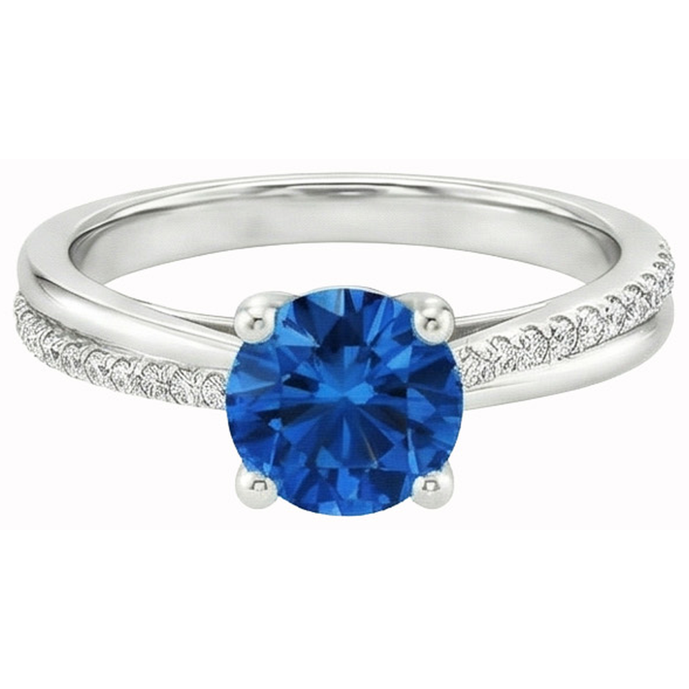 naturel round diamant 3.30carats bague détail rapproché