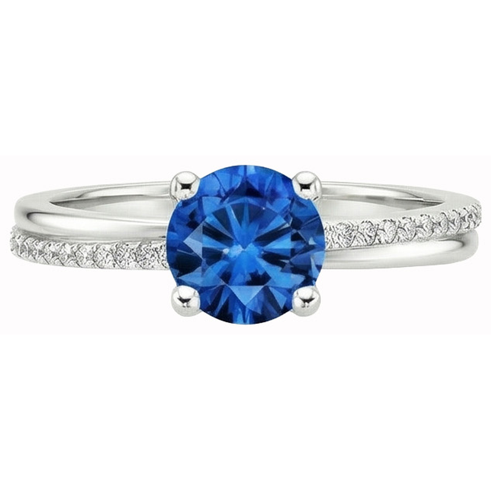 naturel round diamant 3.30carats bague angle de côté