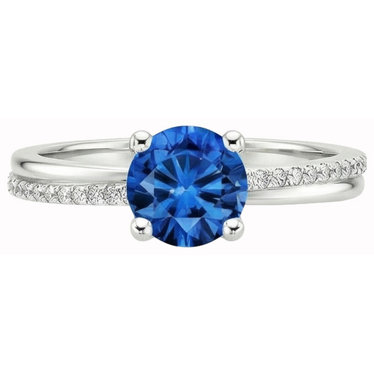 naturel round diamant 3.30carats bague angle de côté