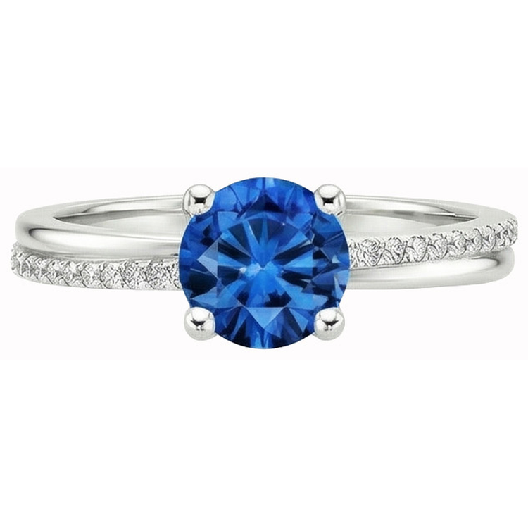 naturel round diamant 3.30carats bague angle de côté