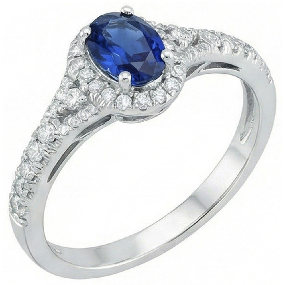 naturel oval diamant 3carats bague vue de face