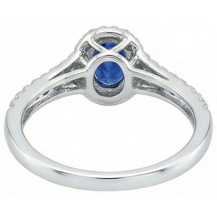 naturel oval diamant 3carats bague vue de profil