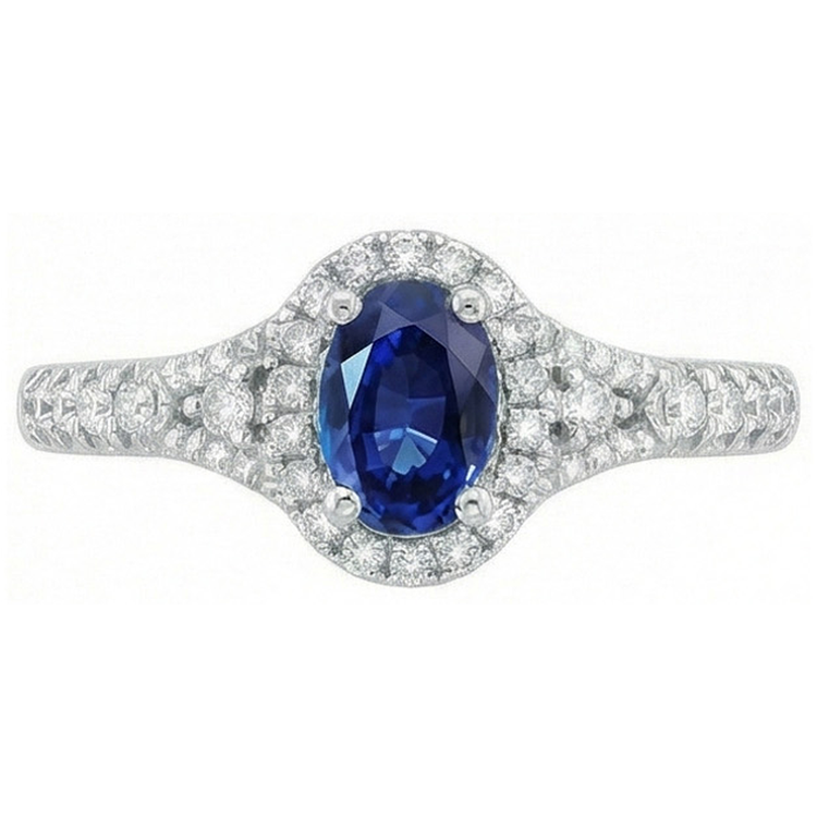 naturel oval diamant 3carats bague angle de côté
