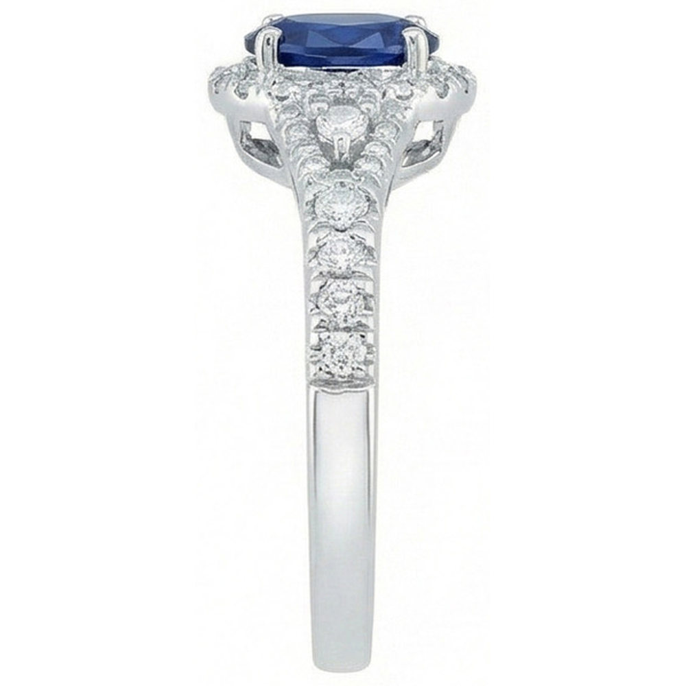 naturel oval diamant 3carats bague vue de dessus