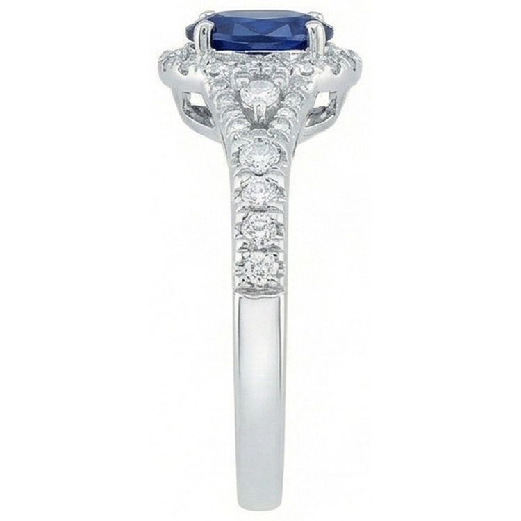 naturel oval diamant 3carats bague vue de dessus