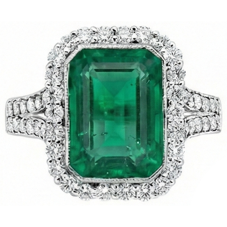 naturel diamant 5.80carats bague angle de côté