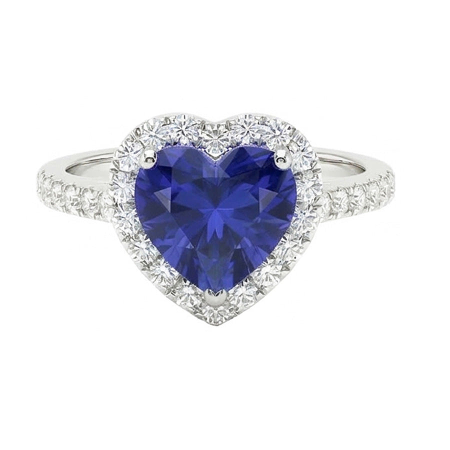 naturel heart diamant 3.50carats bague vue de face