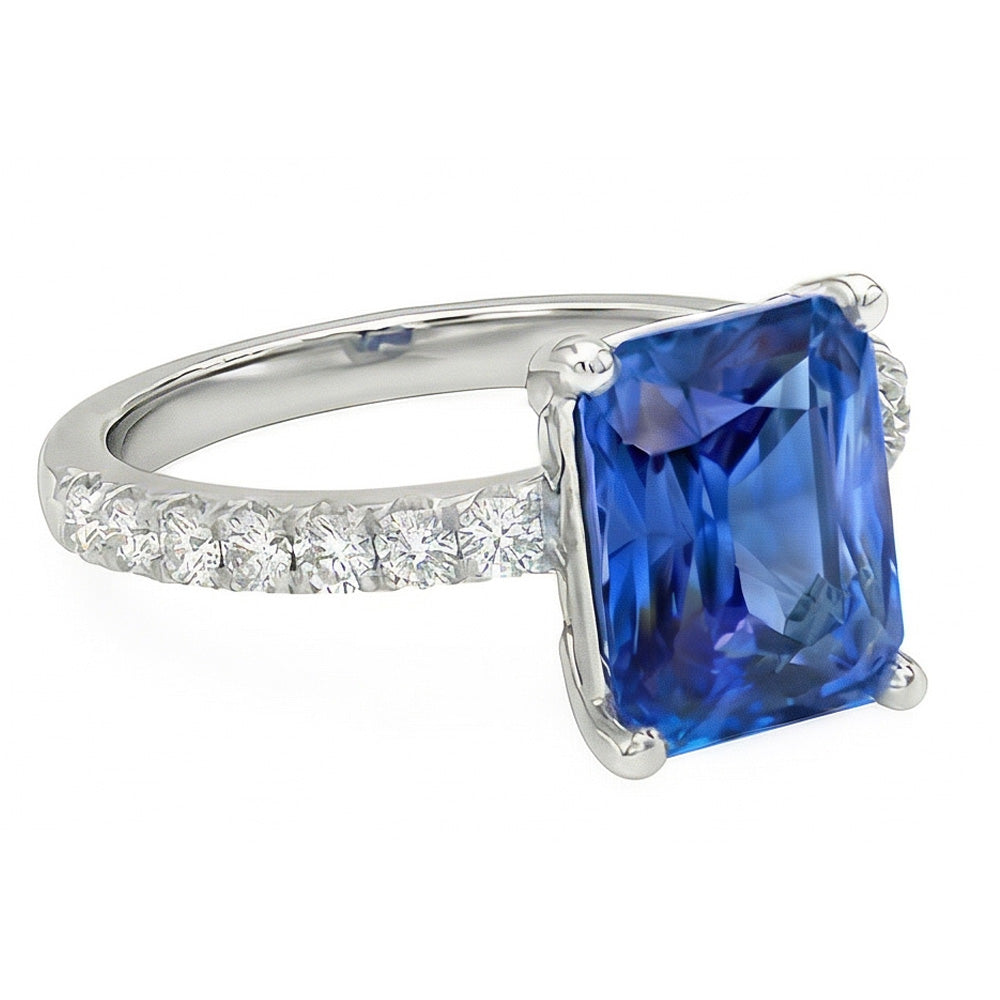 naturel round saphir 3carats bague détail rapproché