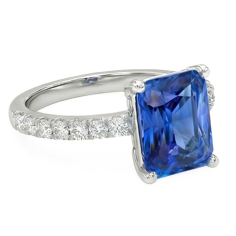 naturel round saphir 3carats bague détail rapproché