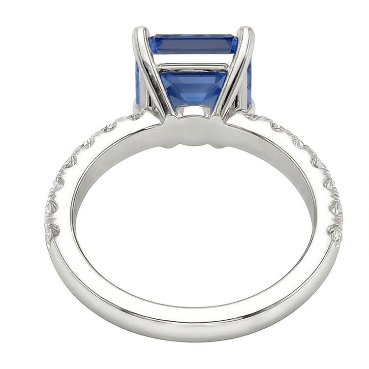 naturel round saphir 3carats bague sur blanc