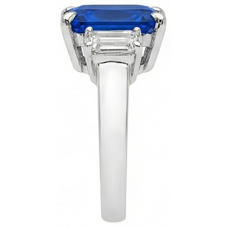 Bague en or diamant pour femme taille émeraude 5 carats bijoux en saphir naturel