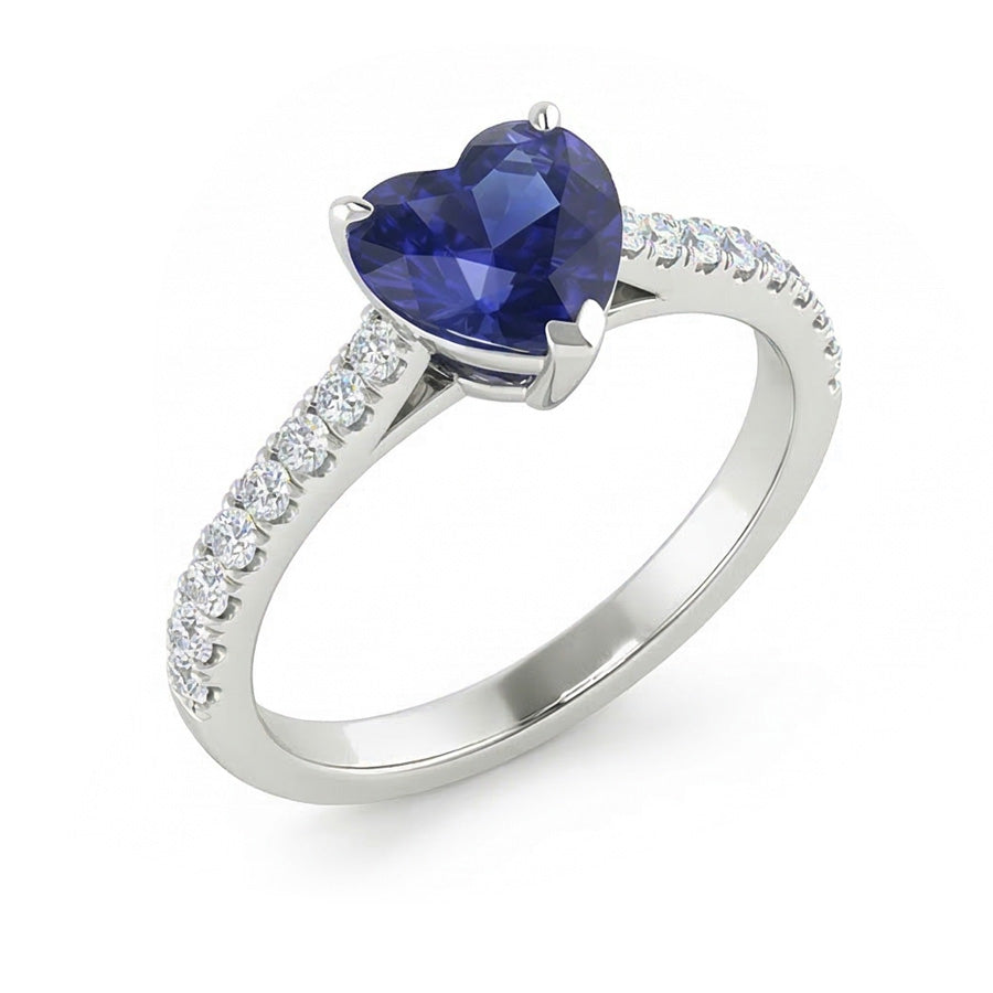 Bague en or et saphir pour femme. serti cathédrale 2.50 carats