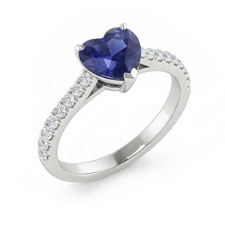 Bague en or et saphir pour femme. serti cathédrale 2.50 carats