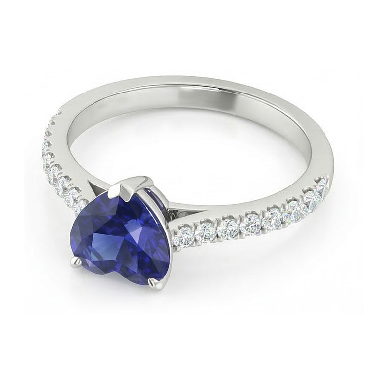 Bague en or et saphir pour femme. serti cathédrale 2.50 carats
