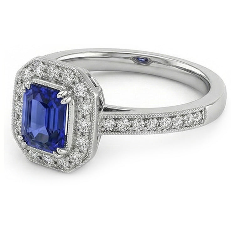 naturel round saphir 3.50carats bague détail rapproché