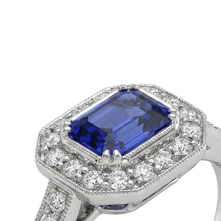 naturel round saphir 3.50carats bague vue de dessus