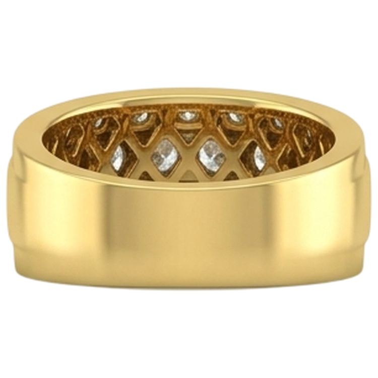 Bague en or jaune 14 carats 2 carats pour homme avec diamants neufs