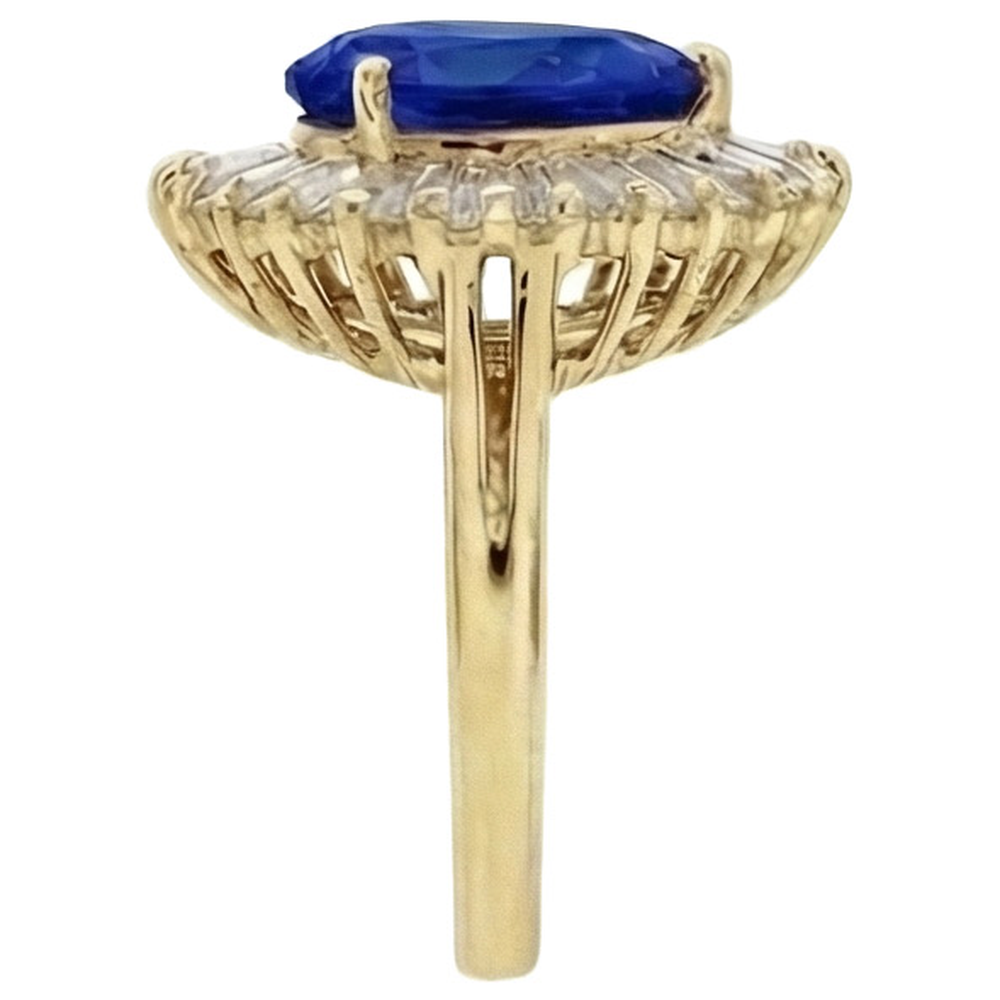 naturel baguette diamant 14carats bague vue de profil