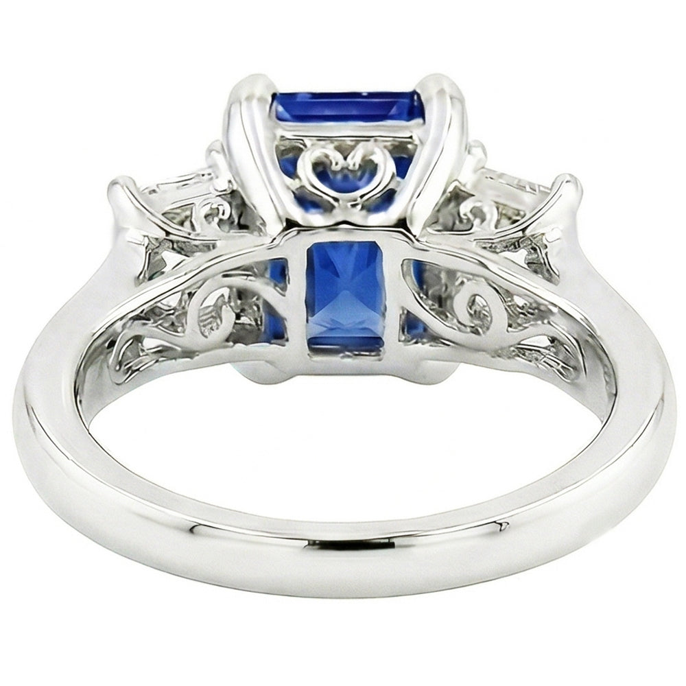 naturel radiant saphir 1.25carats bague vue de profil