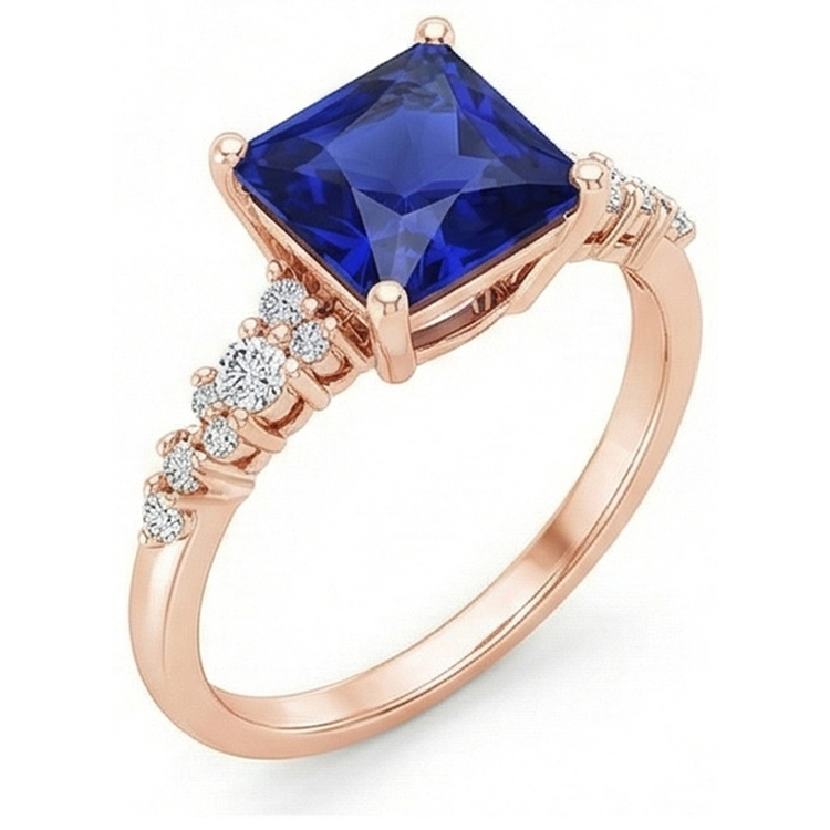 naturel diamant 3.75carats bague angle de côté
