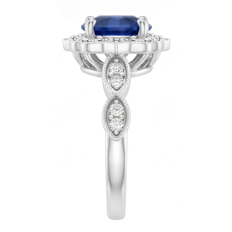 Bague en pierre gemme saphir Sri Lanka Coupe Ronde de 1.4 ct
