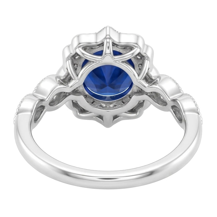 Bague en pierre gemme saphir Sri Lanka Coupe Ronde de 1.4 ct