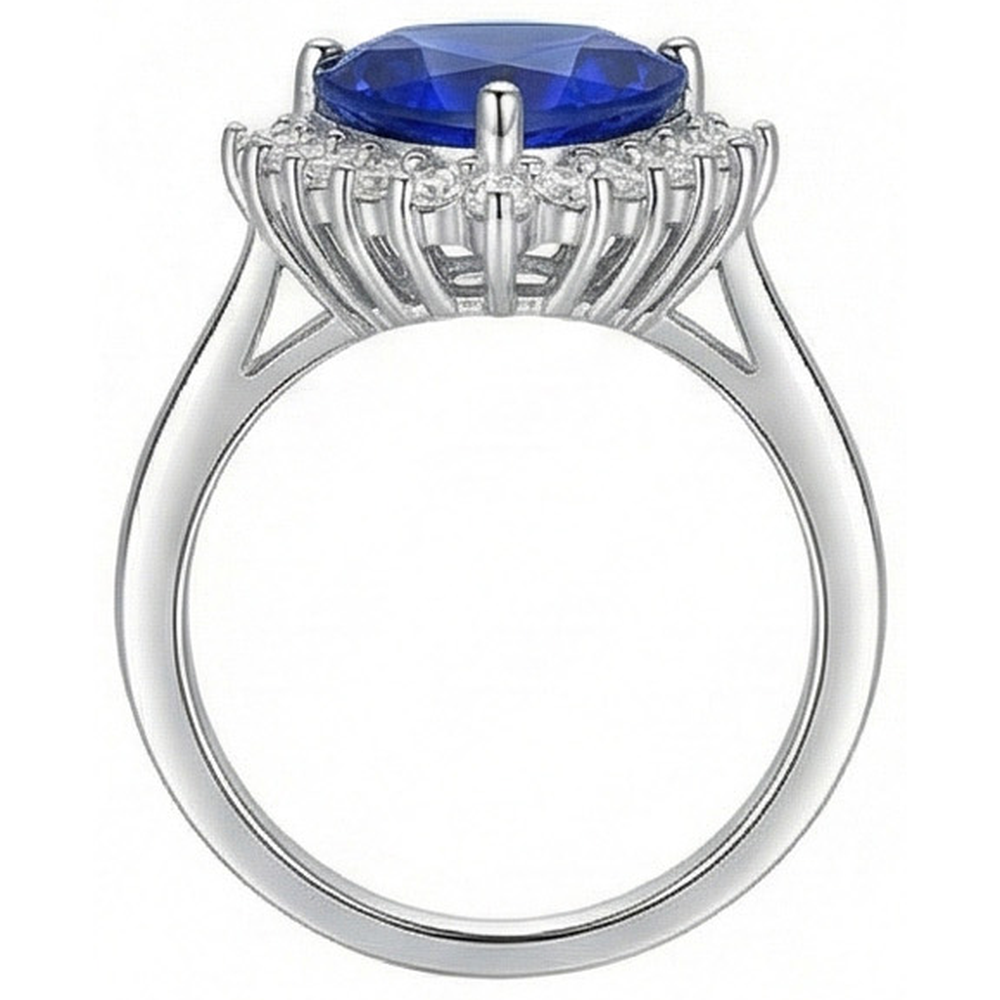 naturel round diamant 3.50carats bague vue de profil