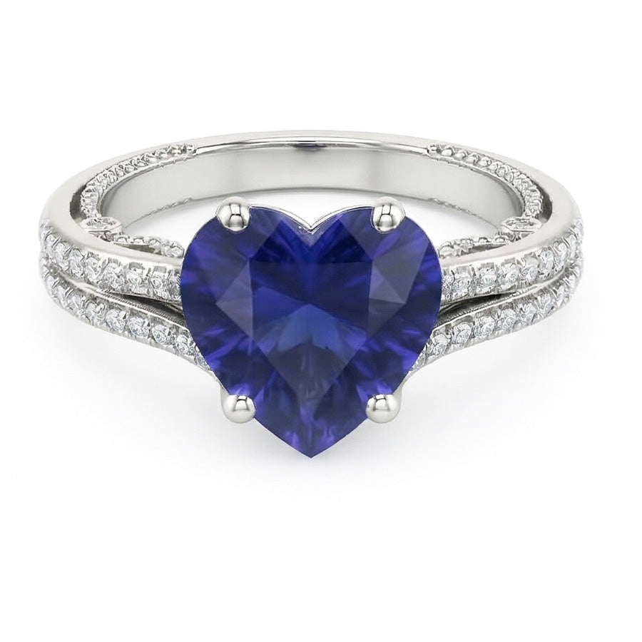 naturel round diamant 4.50carats bague angle de côté