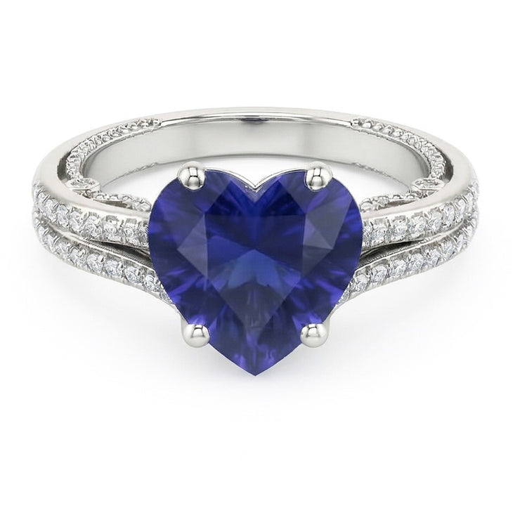 naturel round diamant 4.50carats bague angle de côté