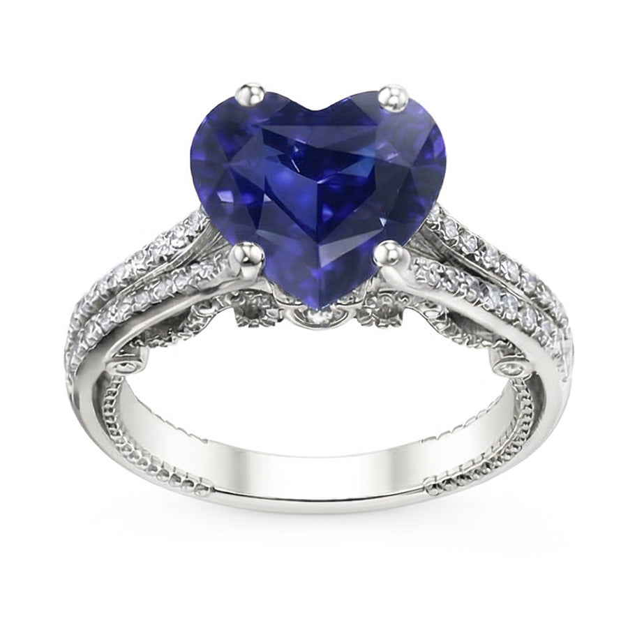 naturel round diamant 4.50carats bague vue de profil