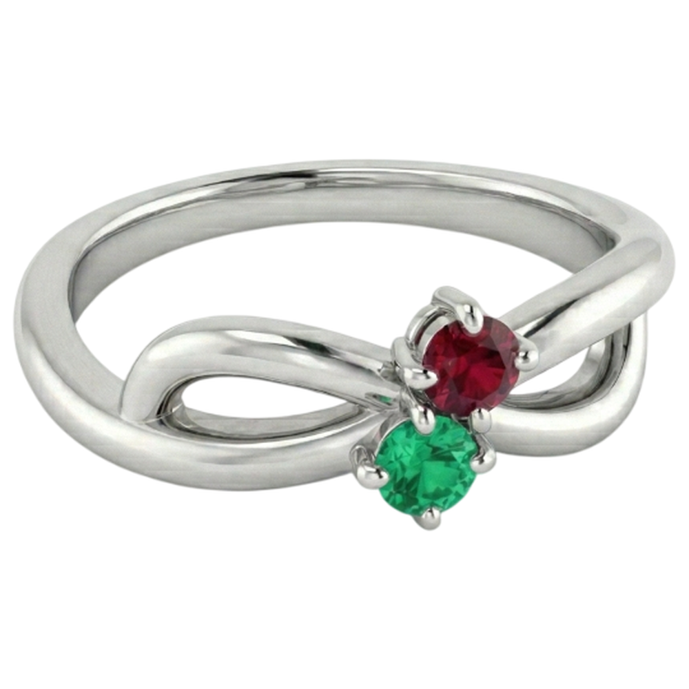 naturel round rubis 0.30carats bague vue de profil