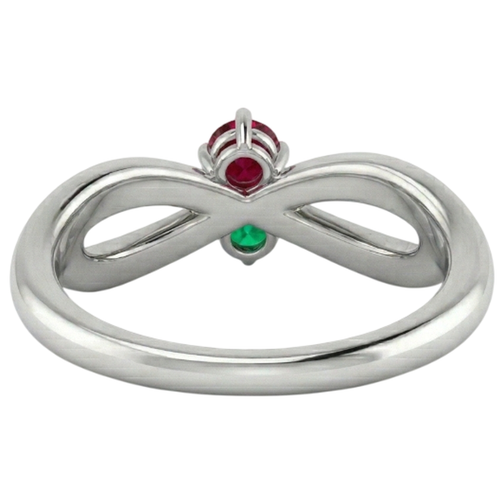 naturel round rubis 0.30carats bague trois quarts