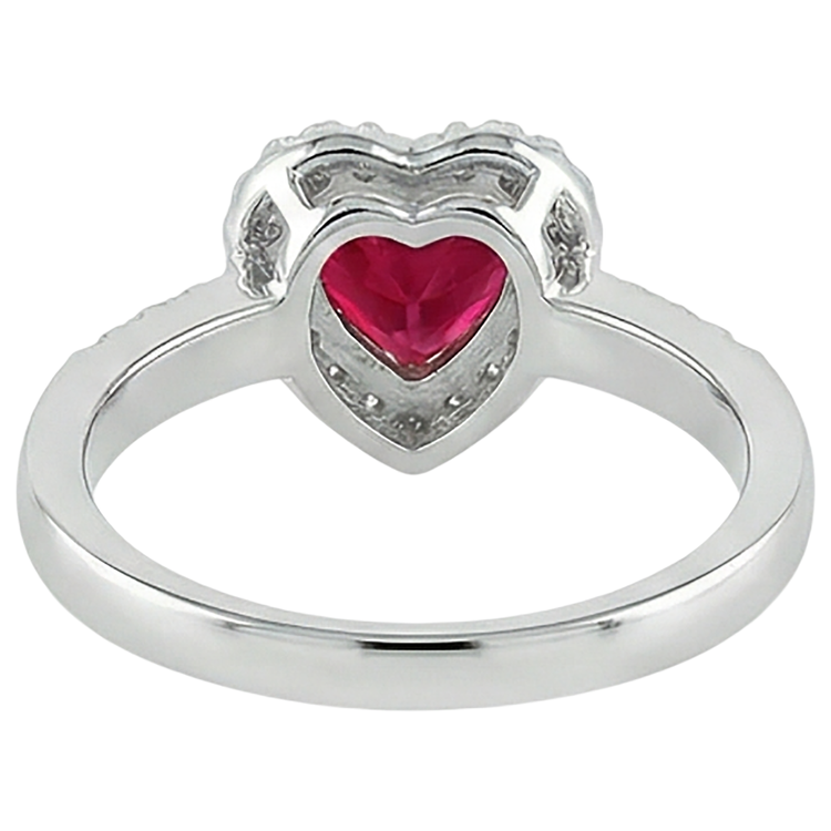 Bague en rubis rouge avec bague en diamant Bijoux en or blanc 3.20 carats
