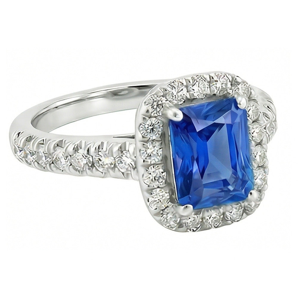 naturel round saphir 2.50carats bague angle de côté